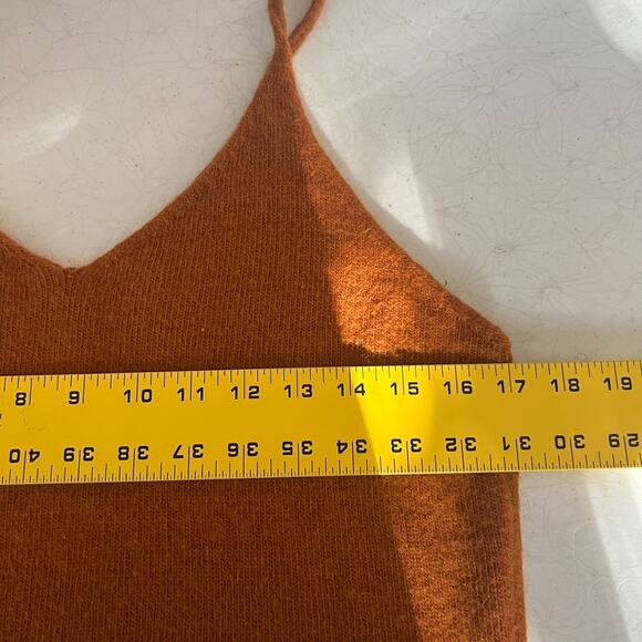 Code Mode Tank Top Women's Medium Rust Wool Angora Rabbit Knit Cropped - Picture 6 of 7